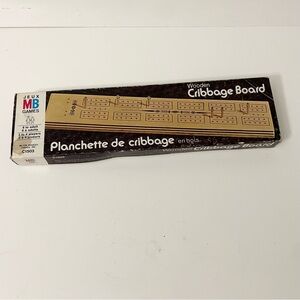 Vntg 1975 Wooden Cribbage Board E.S. Lowe Milton Bradley Manual Read